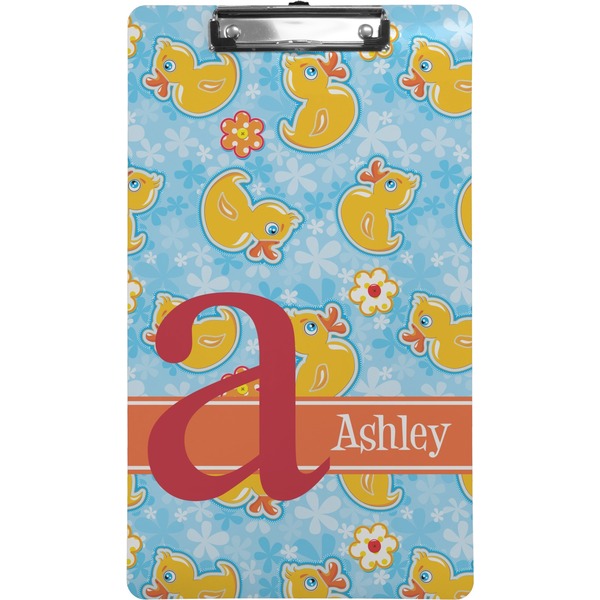 Custom Rubber Duckies & Flowers Clipboard (Legal Size) (Personalized)
