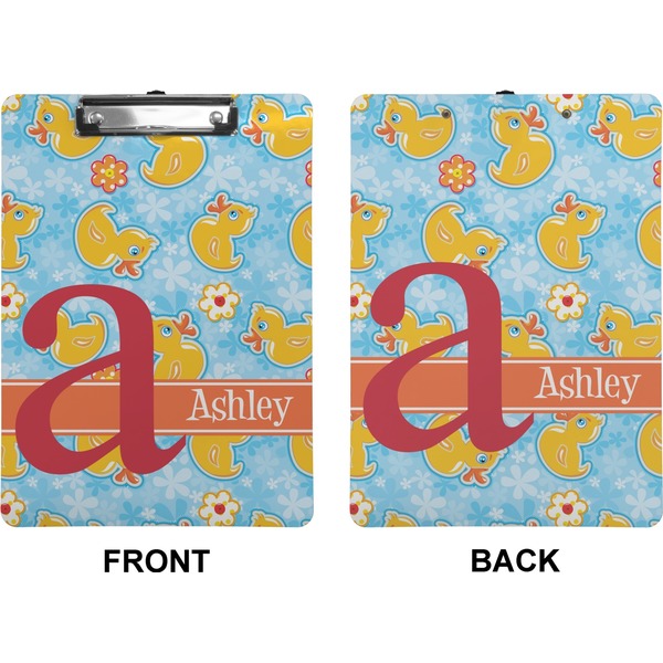 Rubber Duckies & Flowers Clipboard (Letter) (Front + Back)