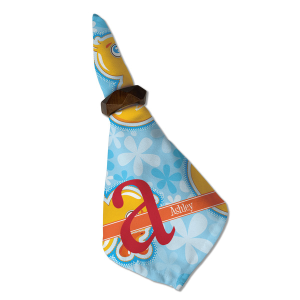 Rubber Duckies & Flowers Cloth Napkins - Personalized Dinner (Folded in Ring) (MAIN)