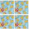 Rubber Duckies & Flowers Cloth Napkins - Personalized Lunch (APPROVAL) Set of 4