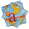 Rubber Duckies & Flowers Cloth Cocktail Napkins - Set of 4 w/ Name and Initial