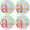 Rubber Duckies & Flowers Coaster Round Rubber Back - Apvl