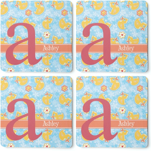 Rubber Duckies & Flowers Coaster Rubber Back - Apvl