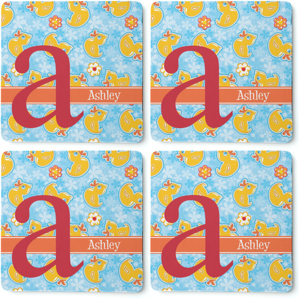 Rubber Duckies & Flowers Coaster Rubber Back - Apvl