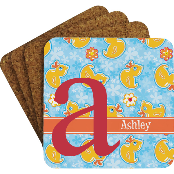 Rubber Duckies & Flowers Coaster Set (Personalized)