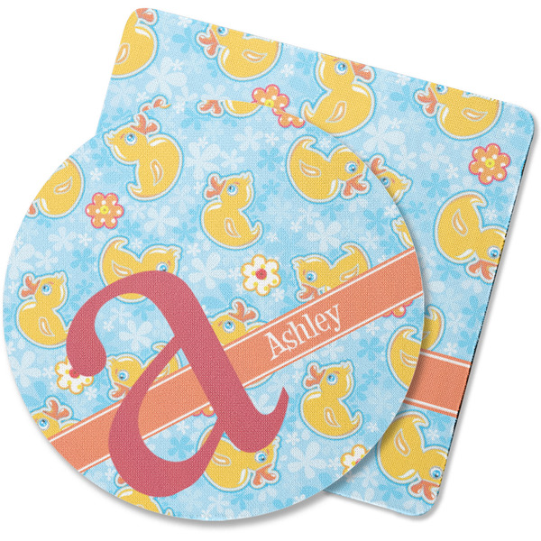 Custom Rubber Duckies & Flowers Rubber Backed Coaster (Personalized)