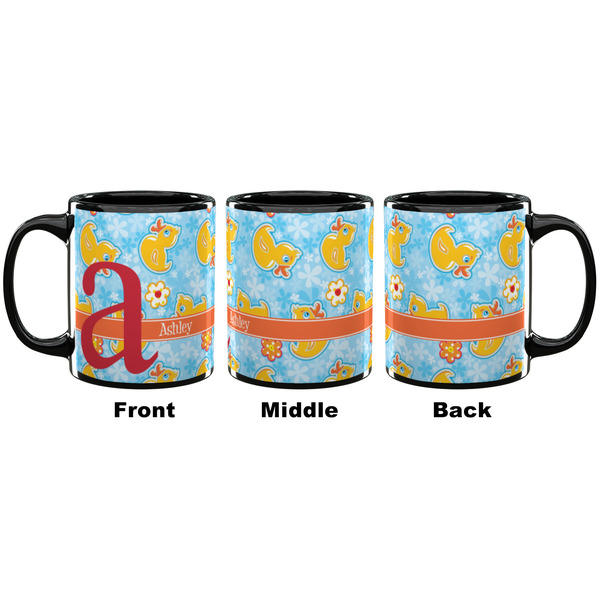 Rubber Duckies & Flowers Coffee Mug - 11 oz - Black APPROVAL