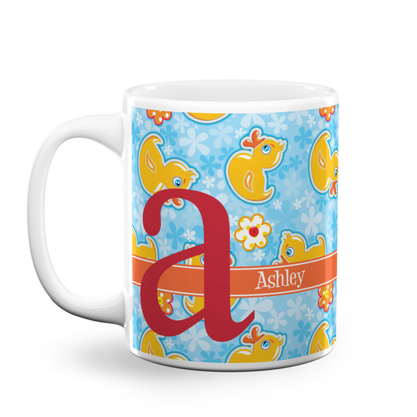 Custom Rubber Duckies & Flowers Coffee Mug (Personalized)