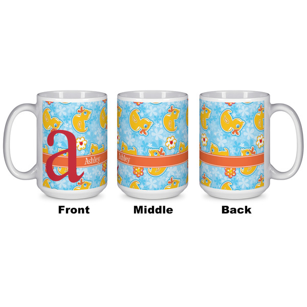 Rubber Duckies & Flowers Coffee Mug - 15 oz - White APPROVAL