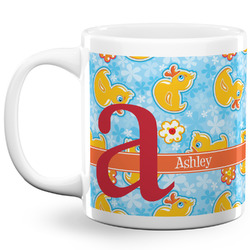 Rubber Duckies & Flowers 20 Oz Coffee Mug - White (Personalized)