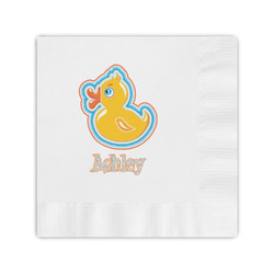 Rubber Duckies & Flowers Coined Cocktail Napkins (Personalized)