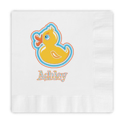 Rubber Duckies & Flowers Embossed Decorative Napkins (Personalized)