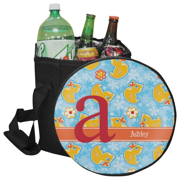 Custom Rubber Duckies & Flowers Collapsible Cooler & Seat (Personalized)