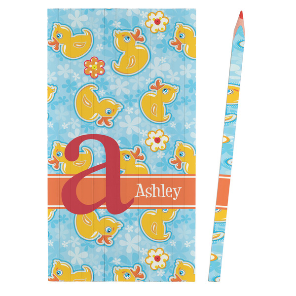 Rubber Duckies & Flowers Colored Pencils - Front View