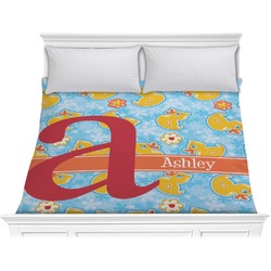 Rubber Duckies & Flowers Comforter - King (Personalized)