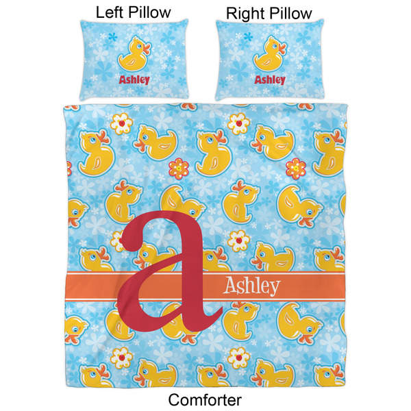 Rubber Duckies & Flowers Comforter Set - Queen - Approval