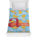 Rubber Duckies & Flowers Comforter - Twin (Personalized)