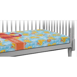 Rubber Duckies & Flowers Crib Fitted Sheet (Personalized)