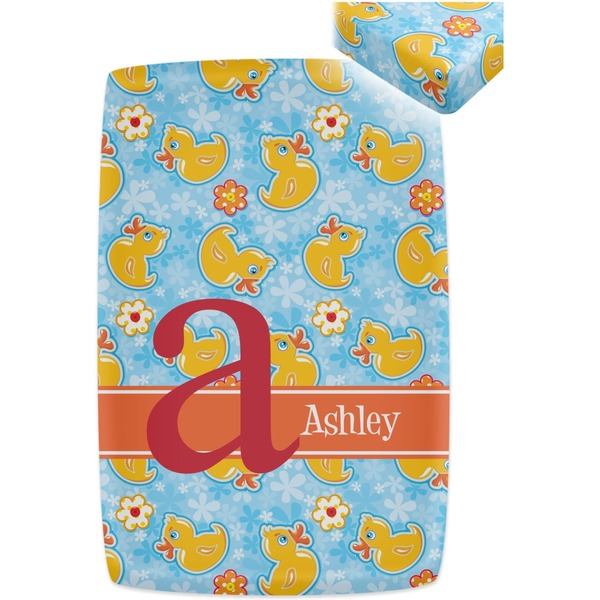 Rubber Duckies & Flowers Crib Fitted Sheet - Apvl