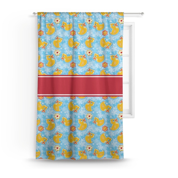 Custom Rubber Duckies & Flowers Curtain