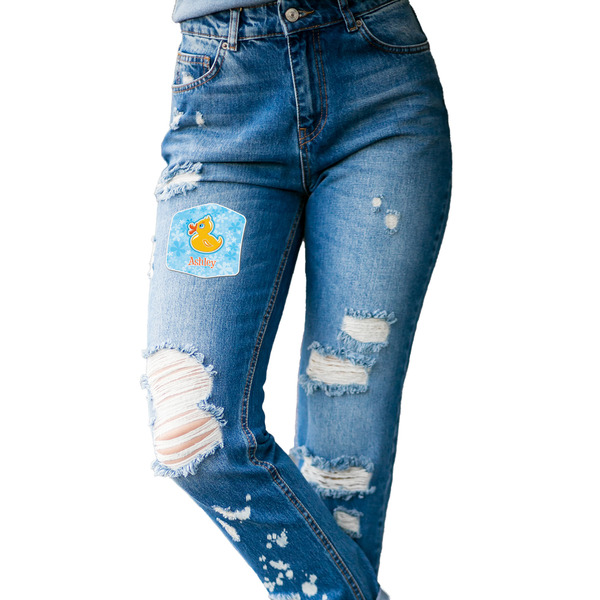 Rubber Duckies & Flowers Custom Shape Iron On Patches - L - single APPROVAL