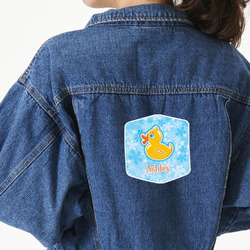 Rubber Duckies & Flowers Twill Iron On Patch - Custom Shape - X-Large - Set of 4 (Personalized)