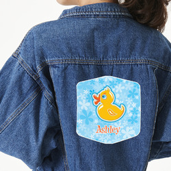 Rubber Duckies & Flowers Twill Iron On Patch - Custom Shape - 2XL - Set of 4 (Personalized)