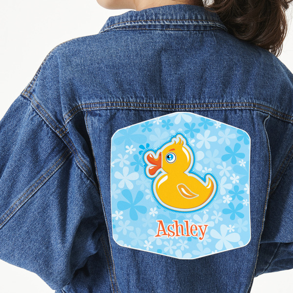 Custom Rubber Duckies & Flowers Twill Iron On Patch - Custom Shape - 3XL - Set of 4 (Personalized)
