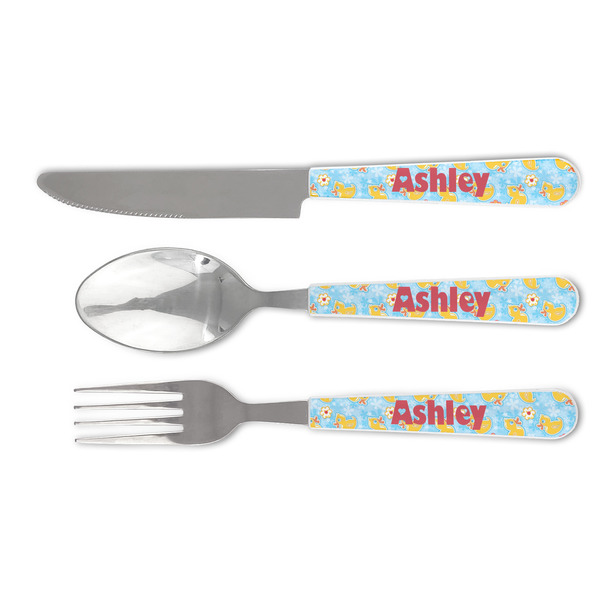 Custom Rubber Duckies & Flowers Cutlery Set (Personalized)