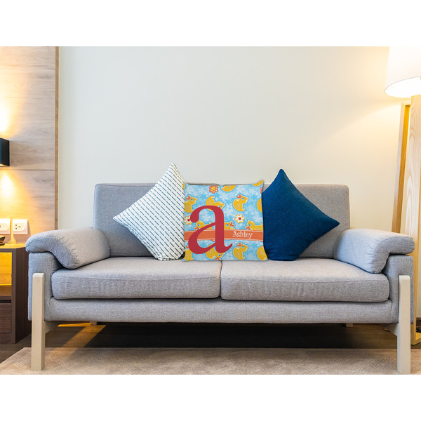 Rubber Duckies & Flowers Decorative Pillow Case - LIFESTYLE