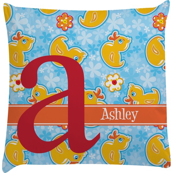 Custom Rubber Duckies & Flowers Decorative Pillow Case (Personalized)