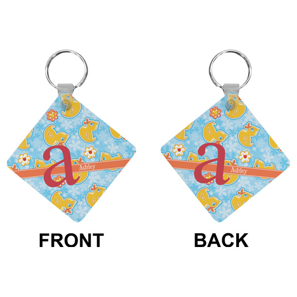 Rubber Duckies & Flowers Diamond Keychain (Front + Back)