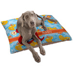 Rubber Duckies & Flowers Dog Bed - Large w/ Name and Initial