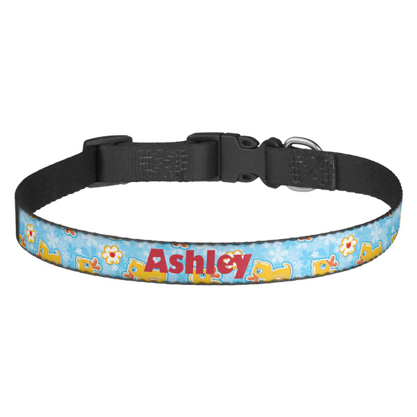 Custom Rubber Duckies & Flowers Dog Collar (Personalized)