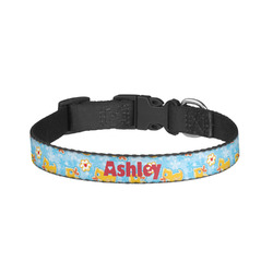 Rubber Duckies & Flowers Dog Collar - Small (Personalized)
