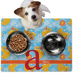 Rubber Duckies & Flowers Dog Food Mat - Medium w/ Name and Initial