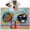 Rubber Duckies & Flowers Dog Food Mat - Medium LIFESTYLE