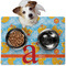 Rubber Duckies & Flowers Dog Food Mat - Medium w/ Name and Initial