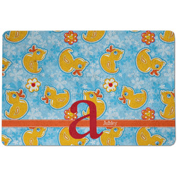 Rubber Duckies & Flowers Dog Food Mat w/ Name and Initial