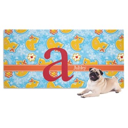 Rubber Duckies & Flowers Dog Towel (Personalized)