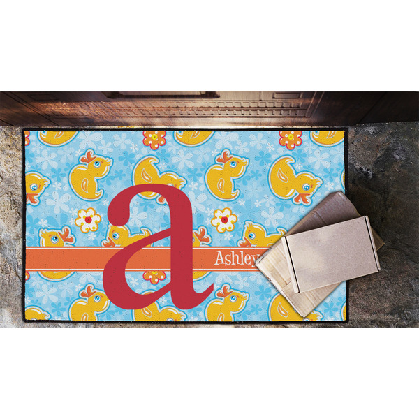 Rubber Duckies & Flowers Door Mat - LIFESTYLE (Lrg)