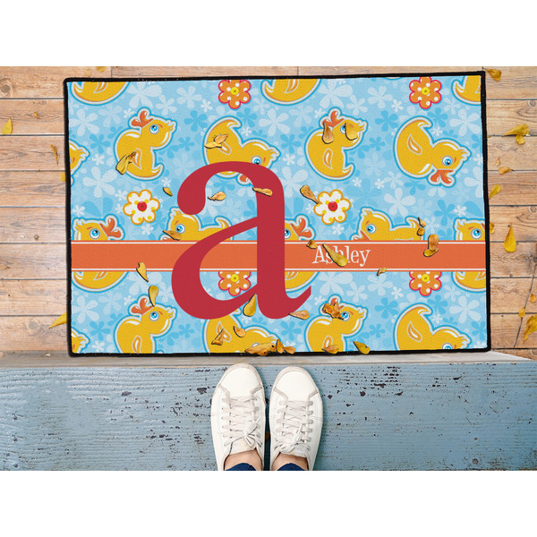 Rubber Duckies & Flowers Door Mat - LIFESTYLE (Med)