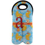 Rubber Duckies & Flowers Wine Tote Bag (2 Bottles) (Personalized)