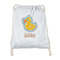 Rubber Duckies & Flowers Drawstring Backpack - Sweatshirt Fleece - Double Sided (Personalized)