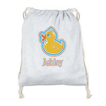 Rubber Duckies & Flowers Drawstring Backpack - Sweatshirt Fleece (Personalized)