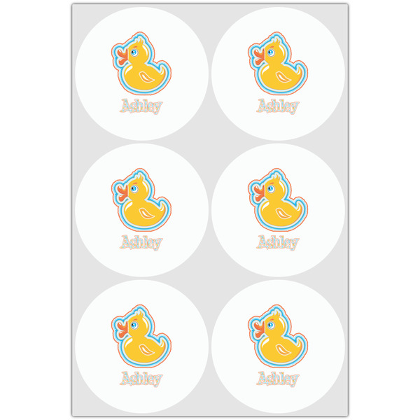 Rubber Duckies & Flowers Drink Topper - Large - Set of 6