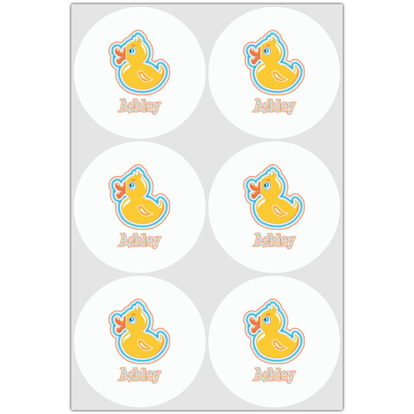 Rubber Duckies & Flowers Drink Topper - XLarge - Set of 6