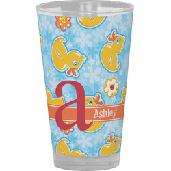 Rubber Duckies & Flowers Pint Glass - Full Color (Personalized)