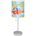 Rubber Duckies & Flowers 7" Drum Lamp with Shade Linen (Personalized)