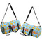 Rubber Duckies & Flowers Duffle bag large front and back sides